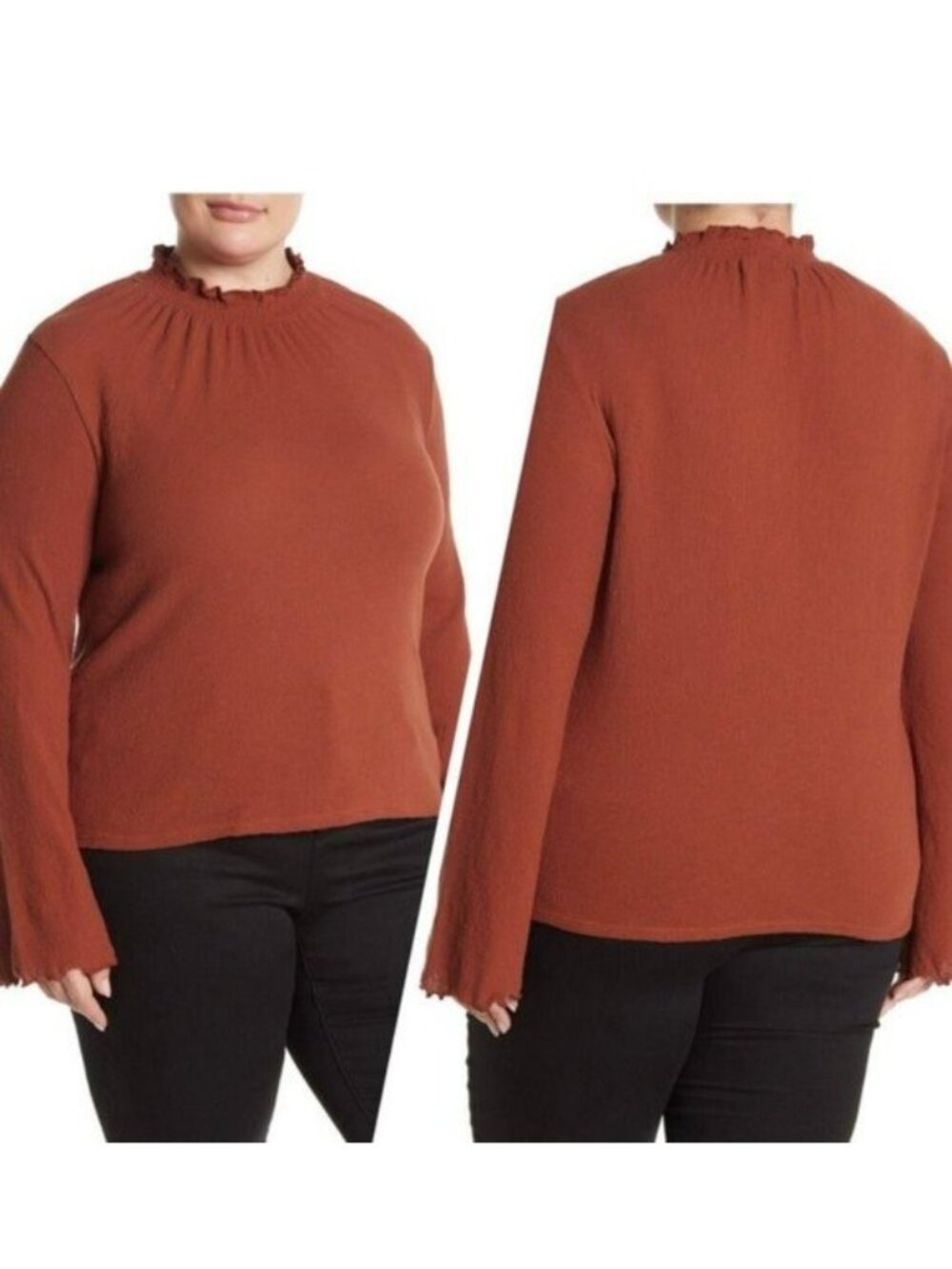 Madewell | Texture & Thread Ruffled Mockneck Top | Size Extra Small